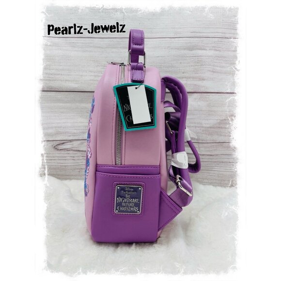 Loungefly Nightmare Before Christmas NBC Jack Sally Spring Purple Backpack